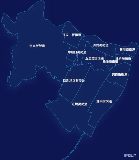 echarts武汉市汉阳区geoJson地图地图下钻展示